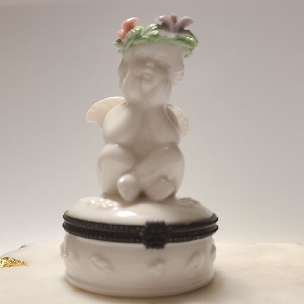 Porcelain Angel Trinket Box
